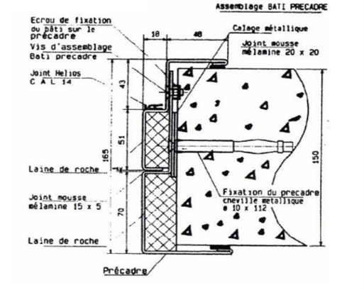 Assemblage bâti précadre